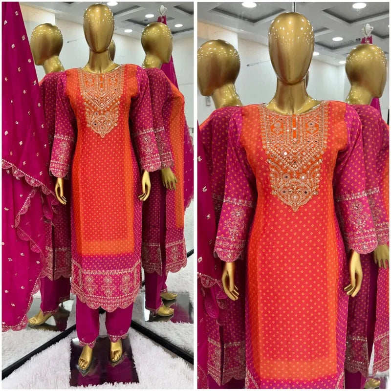 Pink Salwar Kameez PakistanI Indian Wedding Party Dress Polaroid Suit