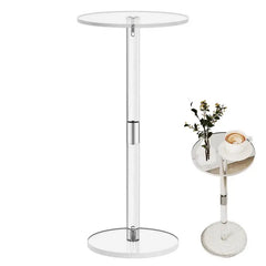 Coffee Table Clear Drink Table Small Round End Modern Living Room Side Table
