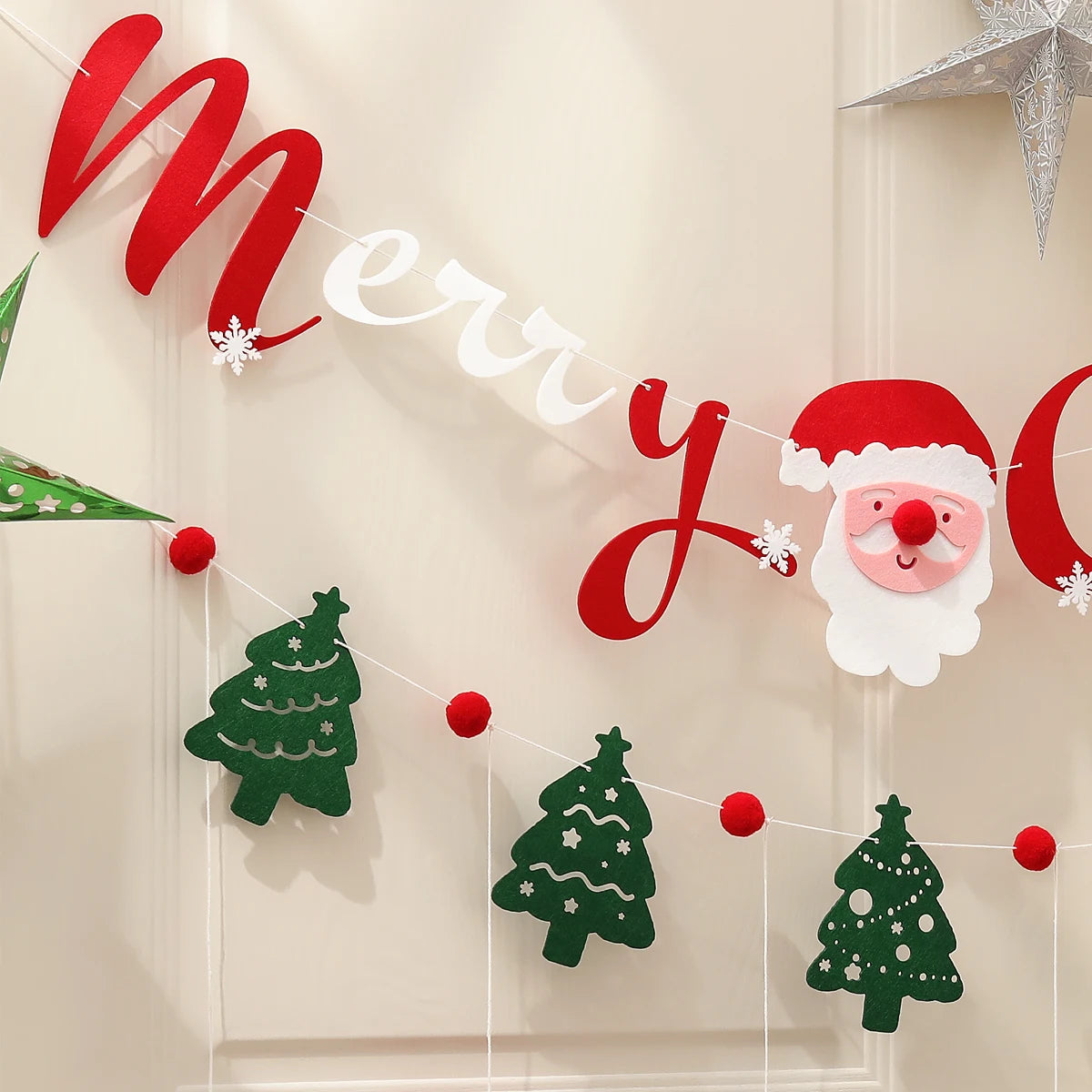 Christmas party background flag pendant cute three-dimensional felt decoration 1 set 1 piece.