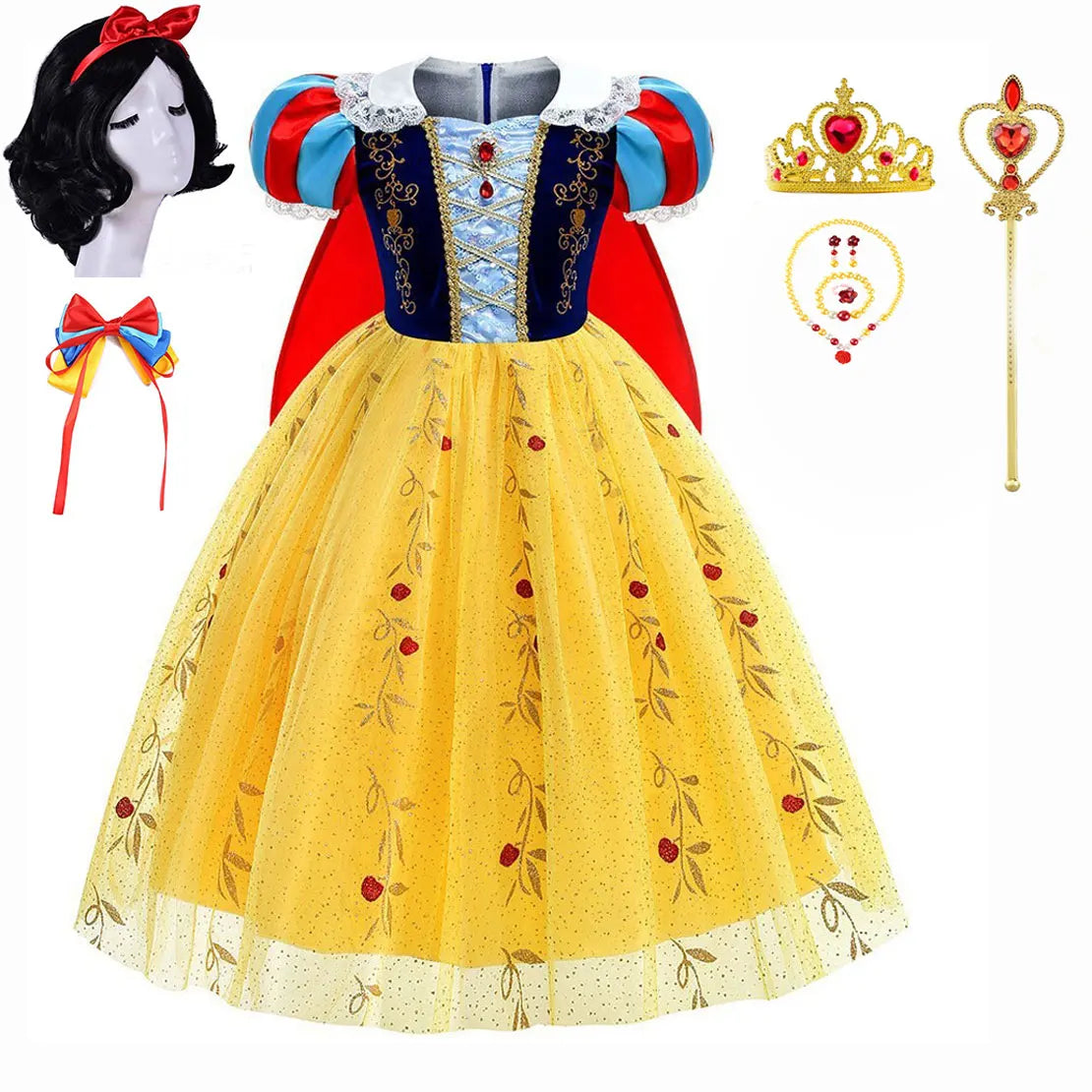 Halloween Costume for Kids Summer Puff Sleeve Princess Skirt