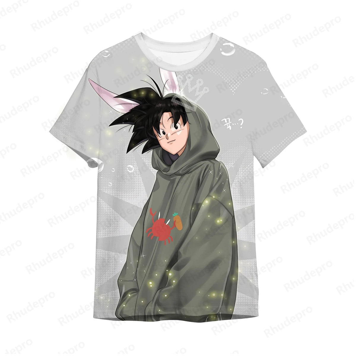 Baby Suit Son Goku Children's Summer Men's T-Shirt Anime Cartoon Print White Balck T-shirt Boys Top