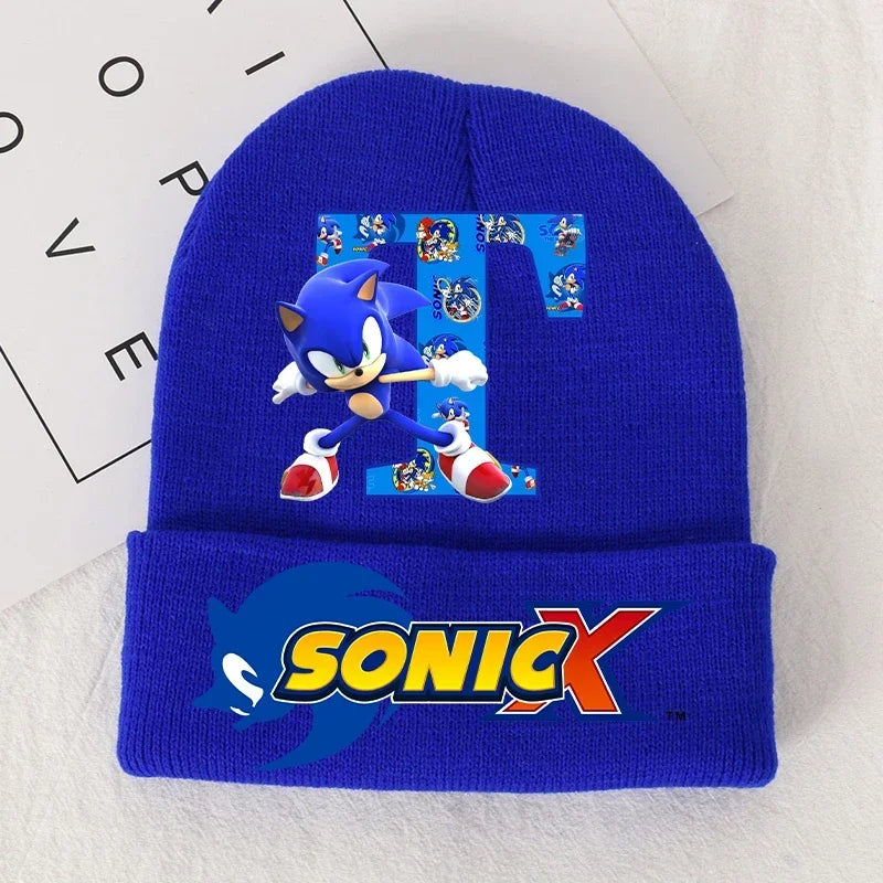 Sonics Children's Letter A-Z Knitted Hat Soft Warmth Boys Autumn Winter Kids Toddler Crochet Cap Outdoor Sport Cute Beanies Hats