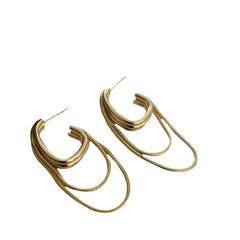 Gold Chain Earrings Pink Style Hip-hop Trendy Play INS Style Cool Style Women's Earrings