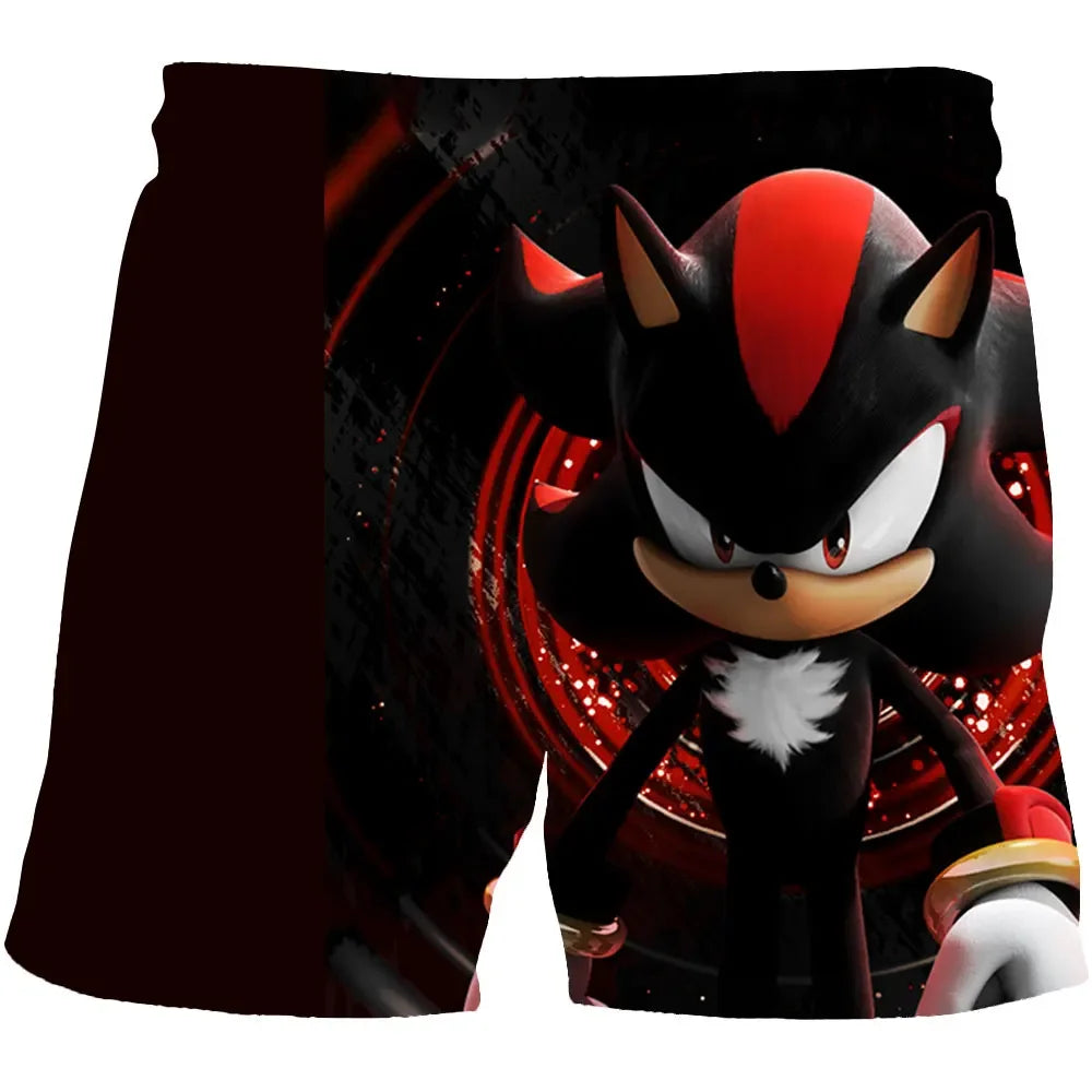 Beach pants for children 4-14Y Sonic The Hedgehog shorts pants Girls Boys Harajuku pants For Kids 3D Cartoon Print