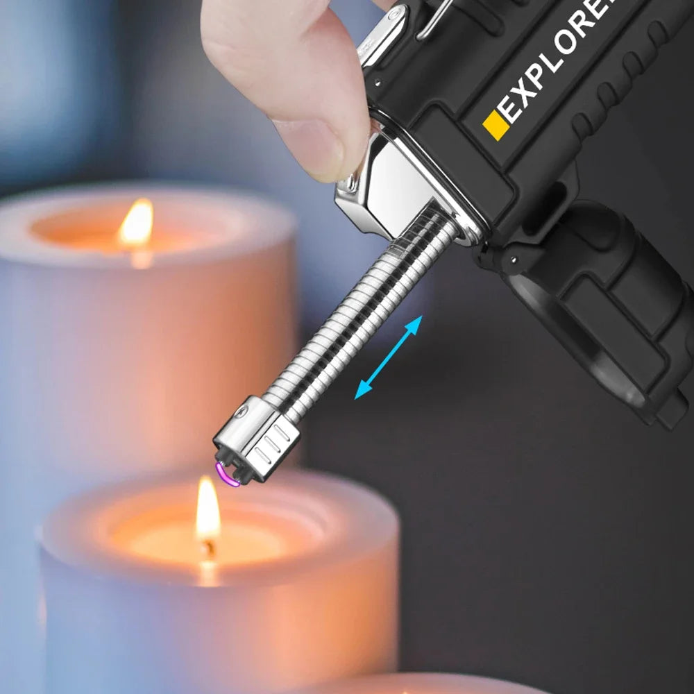 USB Tape-C Waterproof Lighter Arc Plasma Lighter 360 Rotation Ignition Outdoor Camping