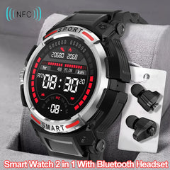 Smart Watch 2 in 1 With Bluetooth Headset 1.43 inch AMOLED BT Call NFC Smartwatch