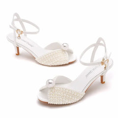 High Heeled Sandals Buckle Wedding Bride Luxury Designer Shoes