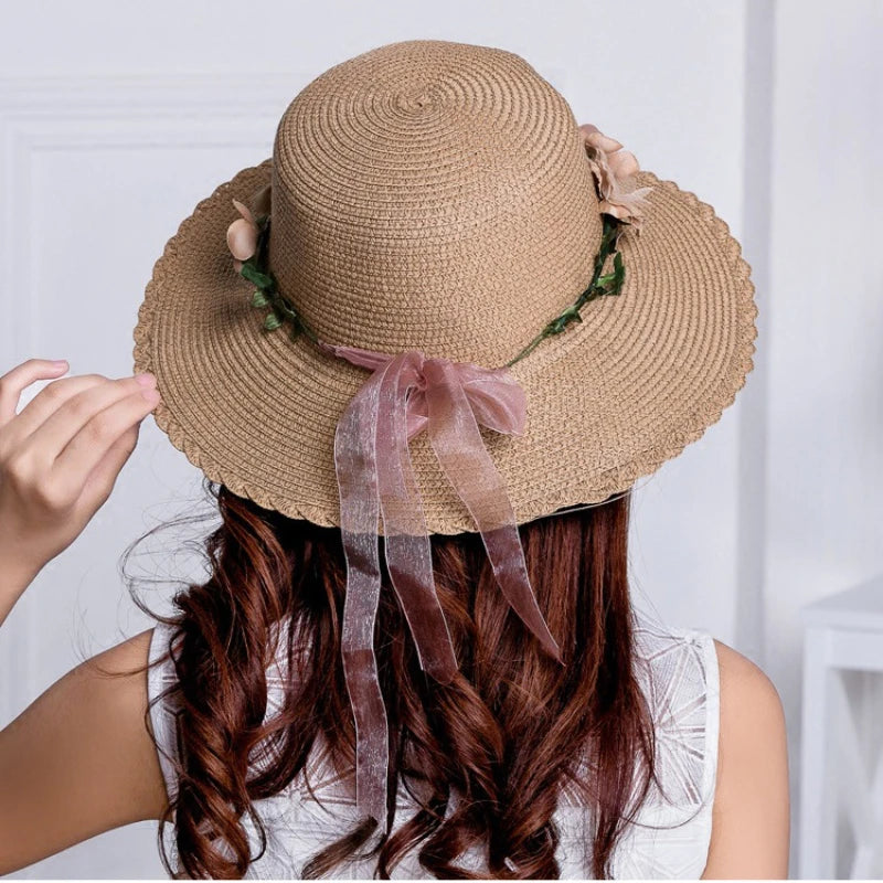 Sun Grass Hat Beach Flower Rope Women's Fashion Accessories Designer Hat