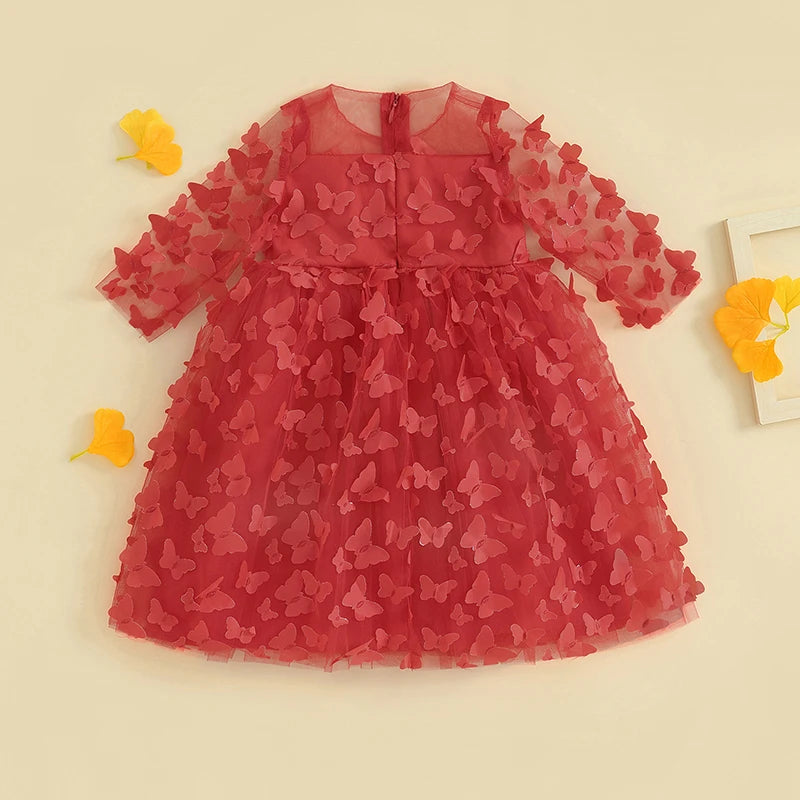 Kid Baby Girl Butterfly Tulle Dress Valentine s Day Short Sleeve 3D Sweet Princess Dress Party Spring Summer Dress