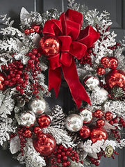 Christmas decoration 40CM flower wreath hanging upside down with water droplets on the door