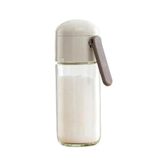 Salt Shaker Glass Seasoning Salt Shaker Jars Portable Press-Type Seasoning Bottle Sugar Shaker