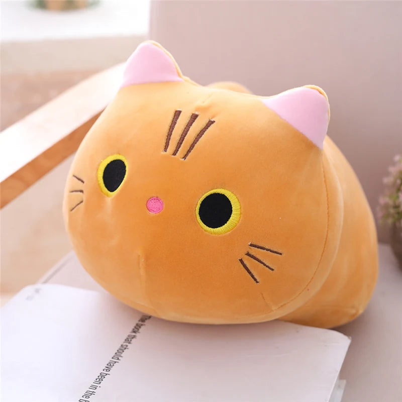 Cute Soft Cat Plush Pillow Sofa Cushion Kawaii Plush Toy Stuffed Cartoon Animal Doll for Kids Baby Girls Lovely Gift