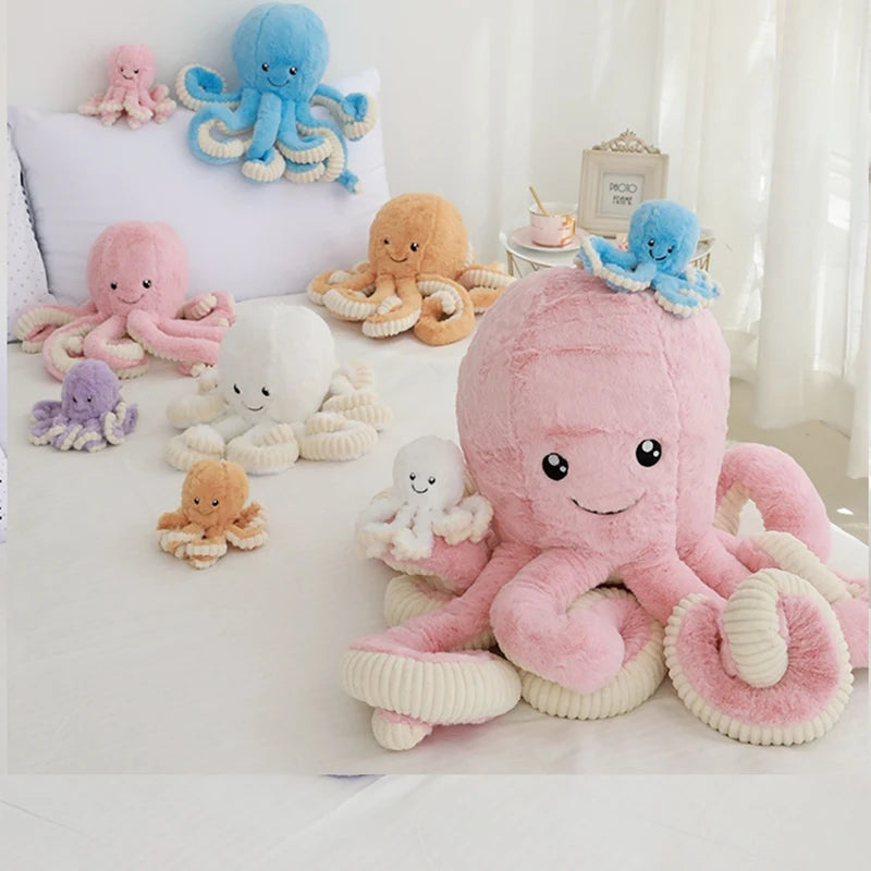 18-80CM Colorful Octopus Plush Toys Soft Stuffed Cartoon Animals Doll