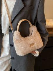 Luxury Faux Fur Fashion Mini Tote Bag Women's Handbags