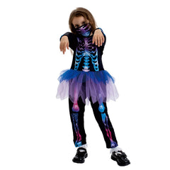 Halloween Children's Costume Performance Costume Anime Cosplay Masquerade Costume New Cos Skeleton Tight Dress Carnival Party