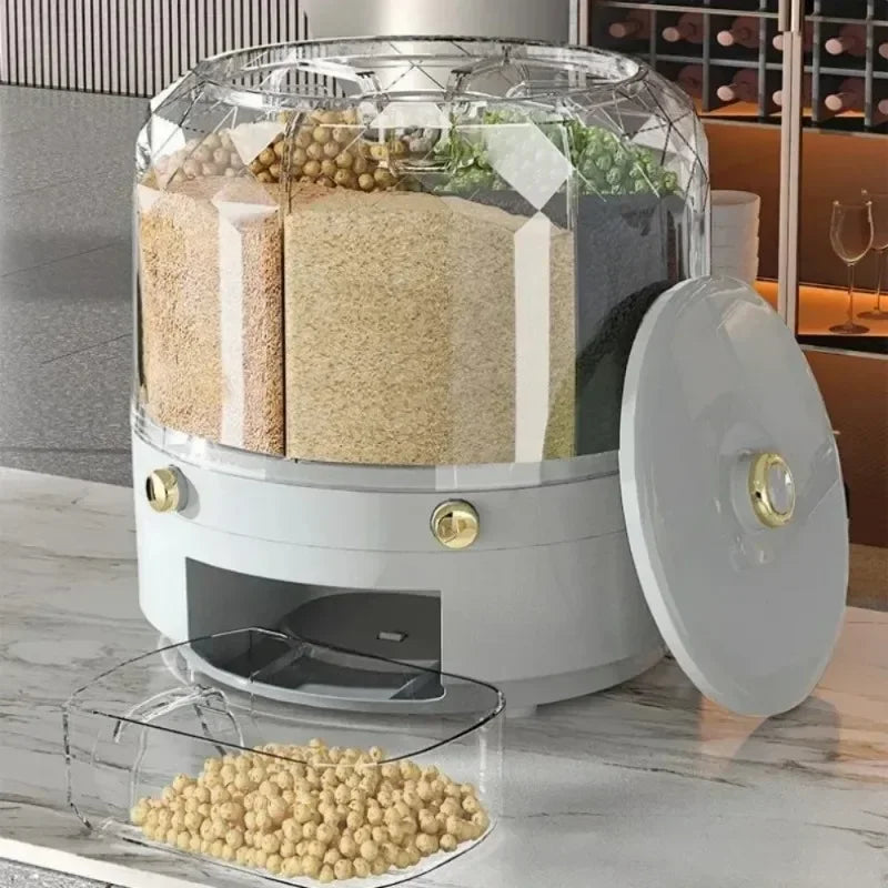 360 Degree Rotating Rice Dispenser Sealed Dry Cereal Grain Bucket Dispenser