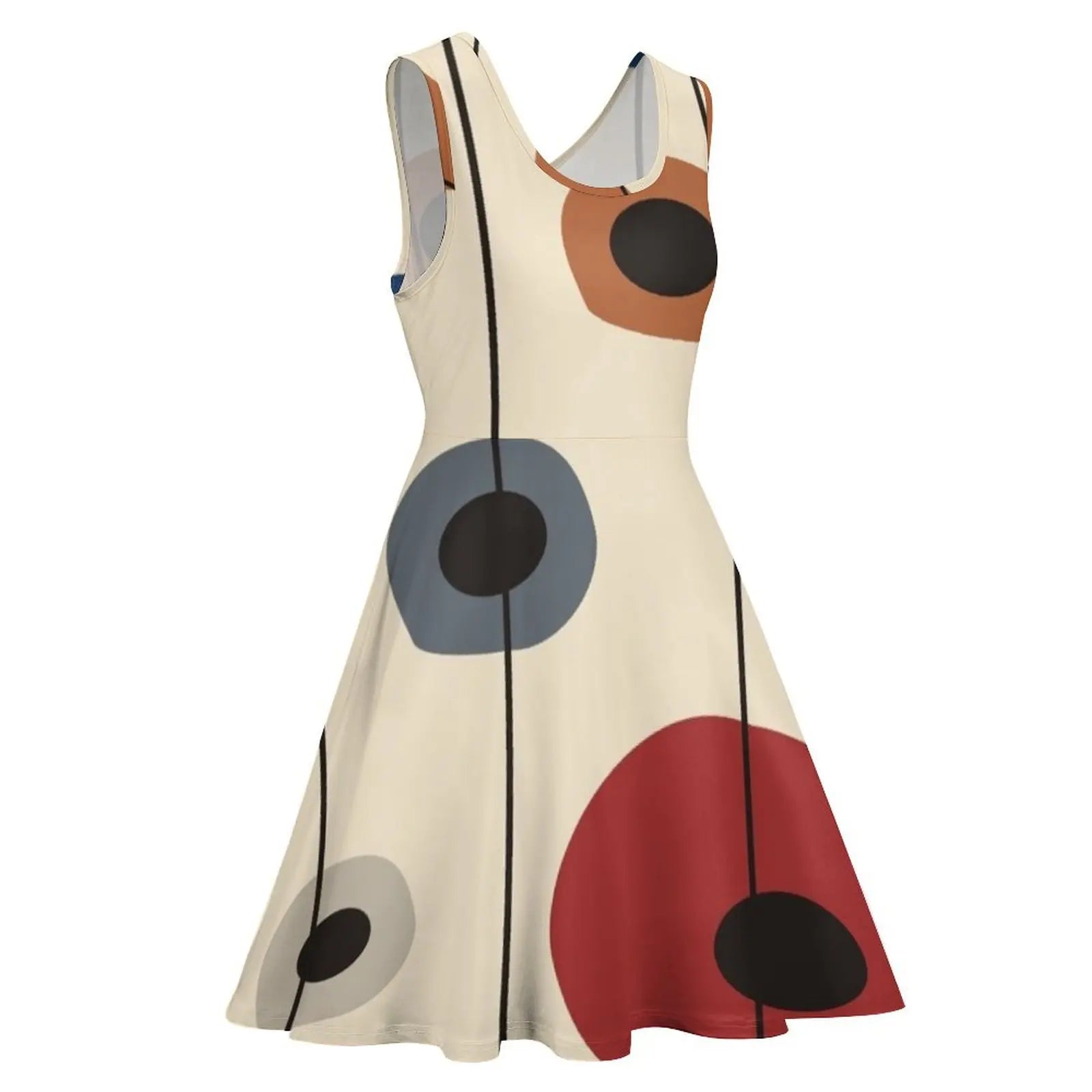 Abstract Circles Sleeveless Dress elegant dresses plus sizes Women"s clothing