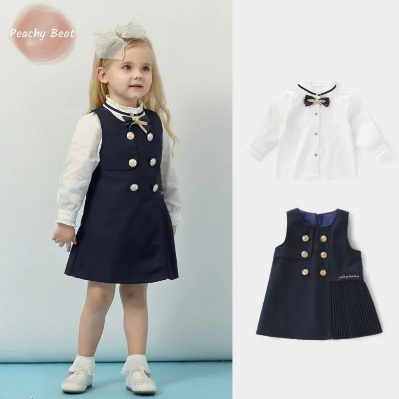 Fashion Baby Girl Clothes Set Shirt+Vest Dress