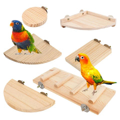 Parrot Hamster Stand Board Wood Perch Stand Bracket Toy Hamster Branch Perch Bird Cage Toy Cage Stand Board Bird Supplies