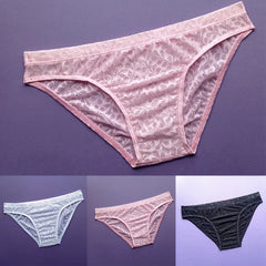 Men's Briefs Transparent G-String Bikini Men Lace Sheer Pouch Briefs Thongs Underwear