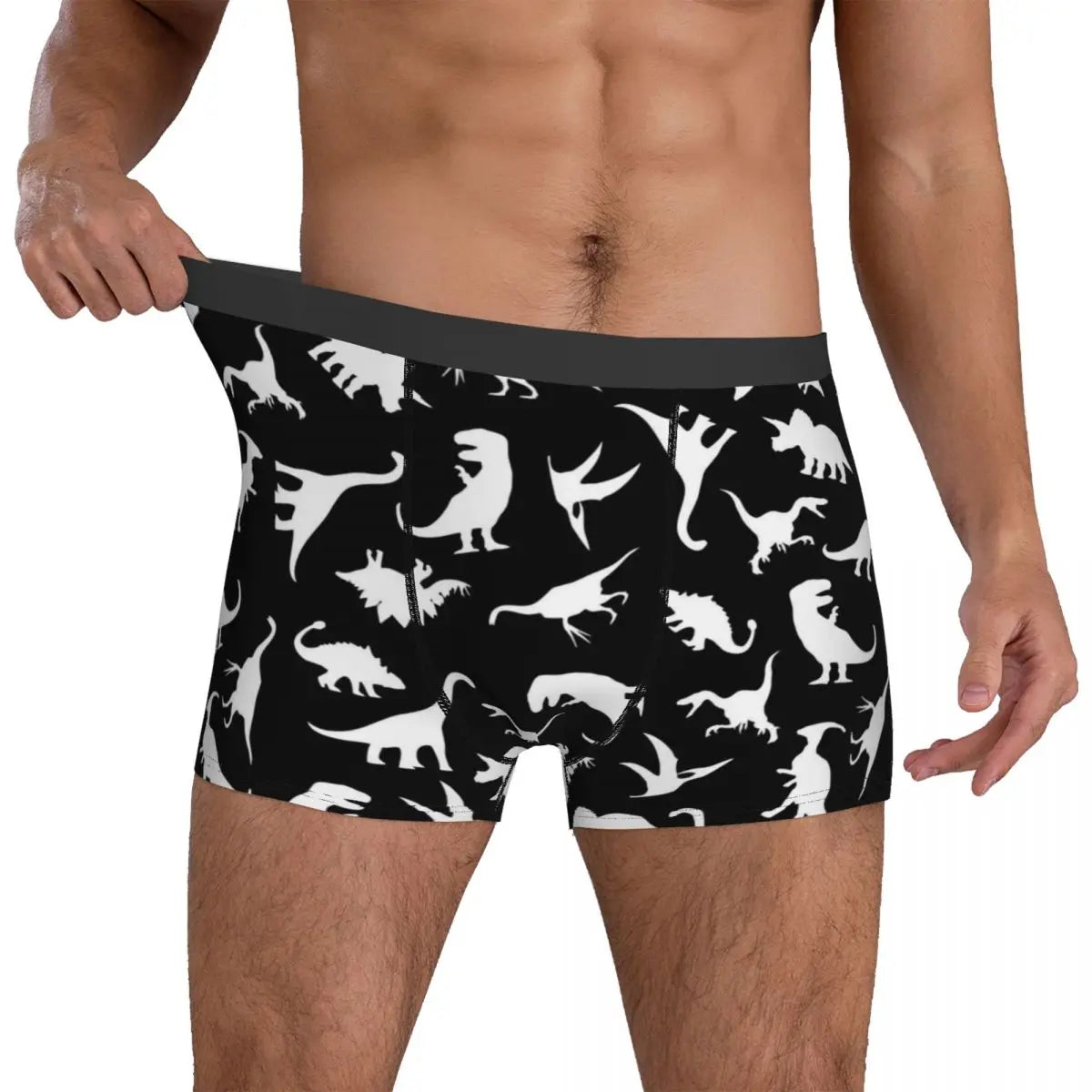 Cute Dinosaur Print Underwear Colorful Animal Pouch Hot Boxer Shorts Printed Boxer Brief Funny Males Panties Plus Size