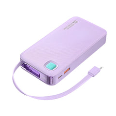 USAMS 20W Power Bank 10000mAh with Retractable Cable Powerbank PD Fast Charging Portable External Battery Charger for Smartphone