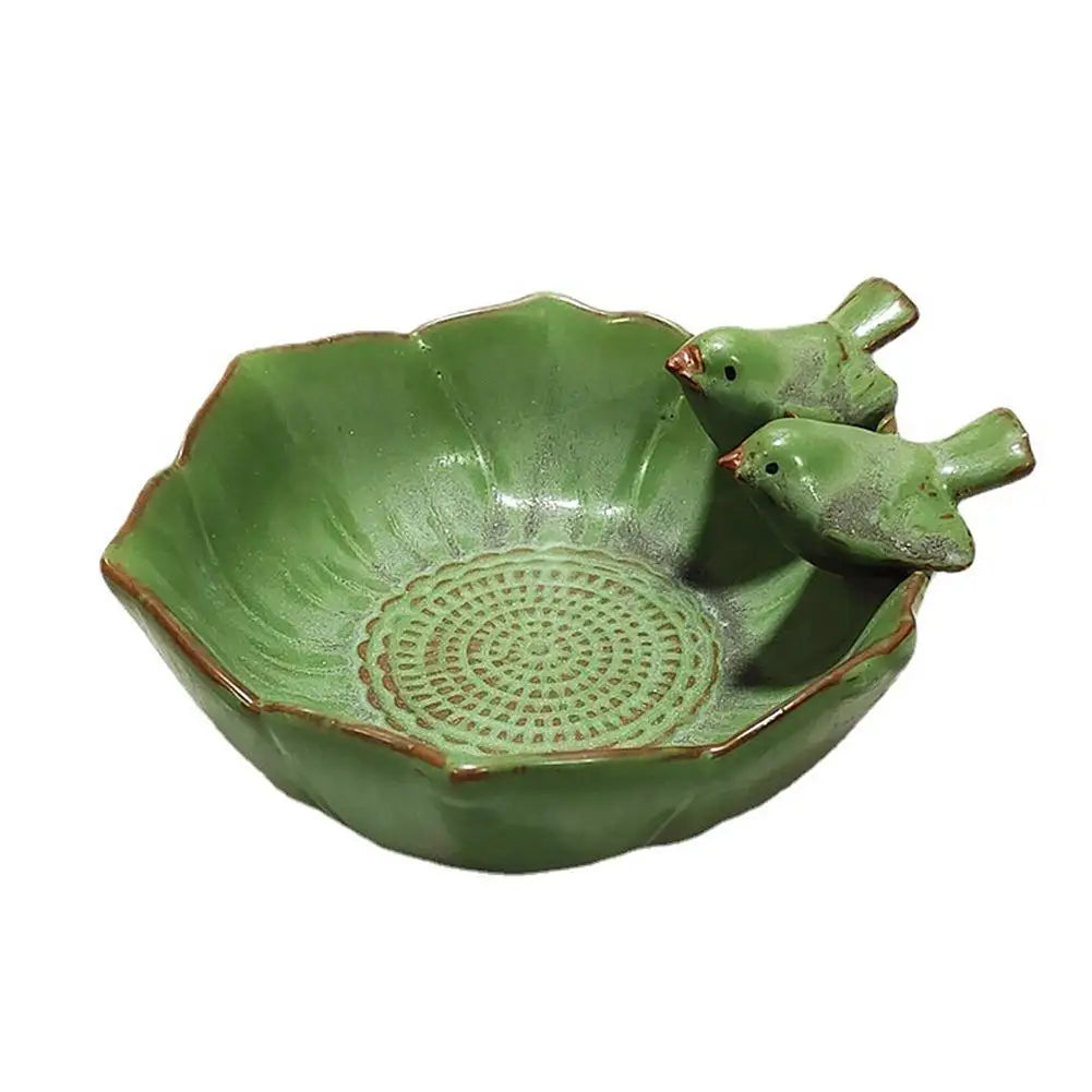 Ceramic Birdbath Bowl Bird Feeder Food Holder Container Bird Feeding Tray