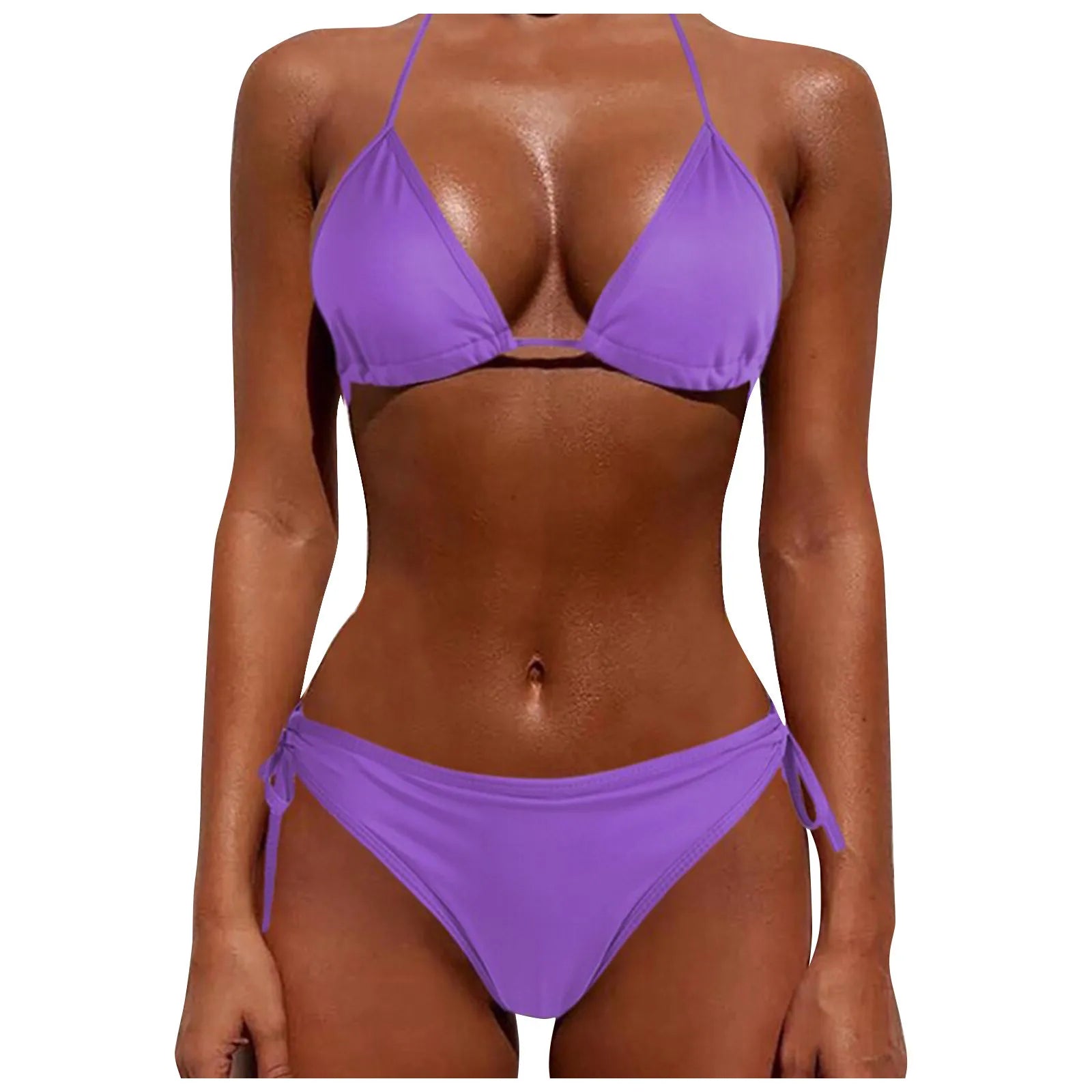 Women'S Split Bikini Set Fashion Classic Simple Solid Color Swimsuit