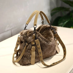 Plush Bag Crossbody Bags for Women Trendy Versatile Fur Purse and Handbag