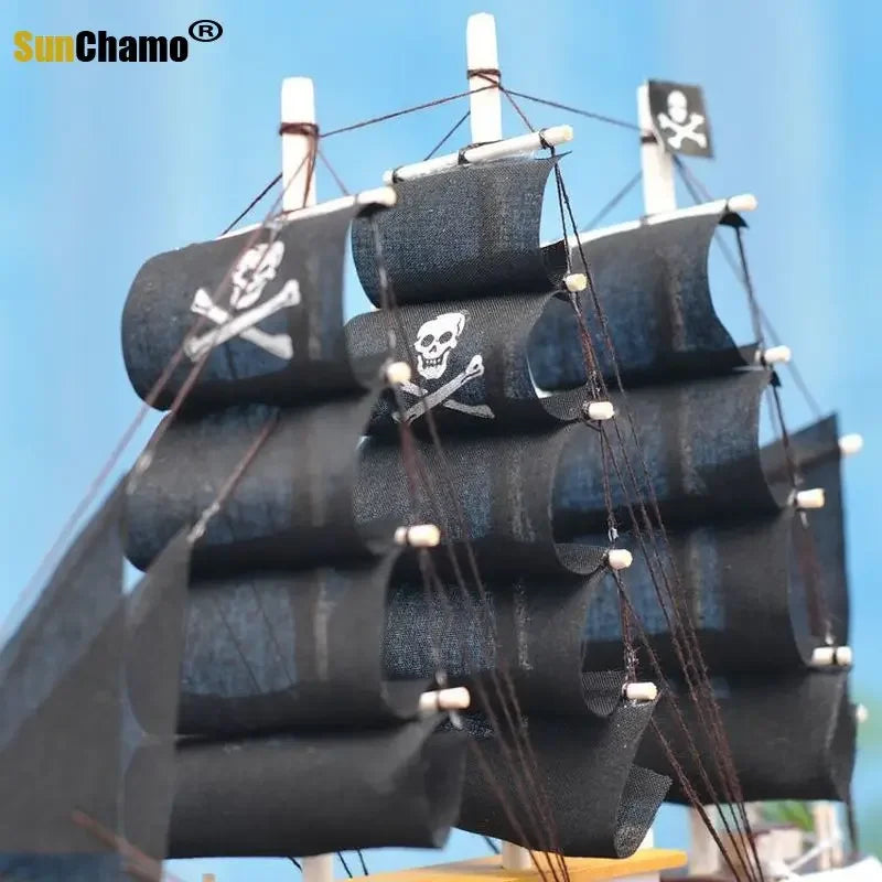 Home Decoration Mediterranean Style  Caribbean Pirate Black Pearl Ship