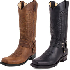 Western Cowboy Boots Black Brown