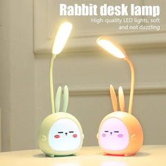 Cute Cartoon LED Desk Lamp USB Recharge Eye Protective Colorful Night Light For Student