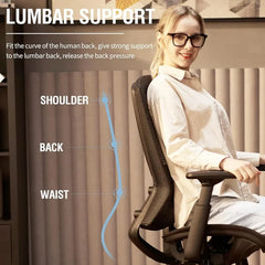 Office Chair,Ergonomic Computer Desk Chair, Sturdy Task Chair- Adjustable Lumbar Support & Armrests