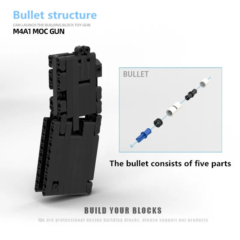 Creative CSGO M4A1 Gun Building Blocks With Brick Bullet MOC HK416C Single Shot DIY Assembly Rifle Toys