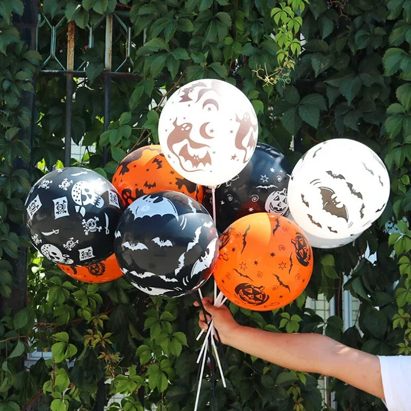 Scary Halloween Balloons Kids Toys Pumpkin Skeleton Ghost Bar Party Decor Balloon Halloween Black Orange Latex Balloon