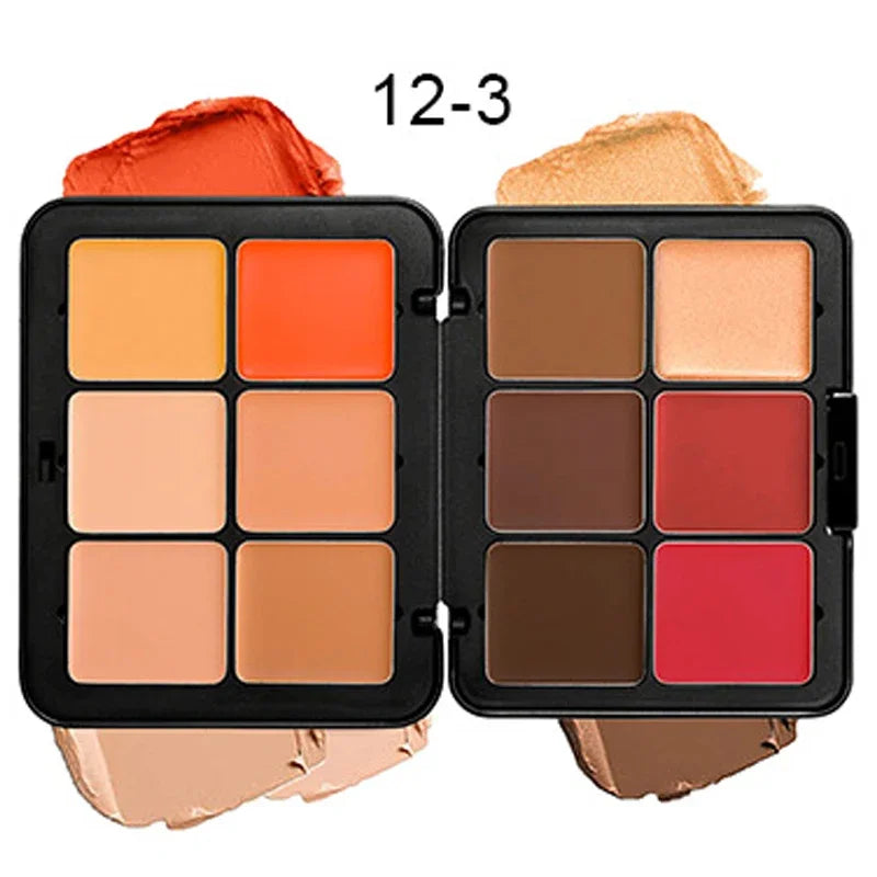 12-color Iron Box Concealer Blush Cream Matte Highlight Contour Makeup All-in-one Palette Contouring Makeup Wholesale