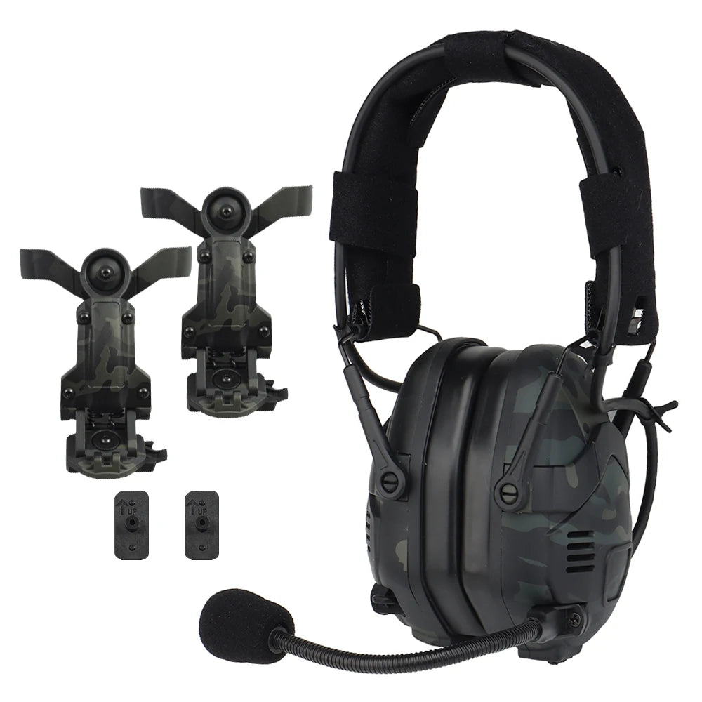 Helmet Wearable Quick Release Dual Purpose Sound Pickup & Noise Reduction Tactical Bluetooth Headset/hunting Shooting Earmuffs