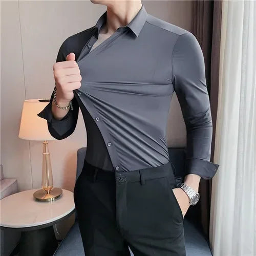 Business Formal Long-Sleeve Shirt for Social and Casual Wear