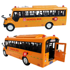 Inertial School Bus Car Toy With Story Student Shuttle Bus Light Up Musical Vehicle Toy for Children Boys