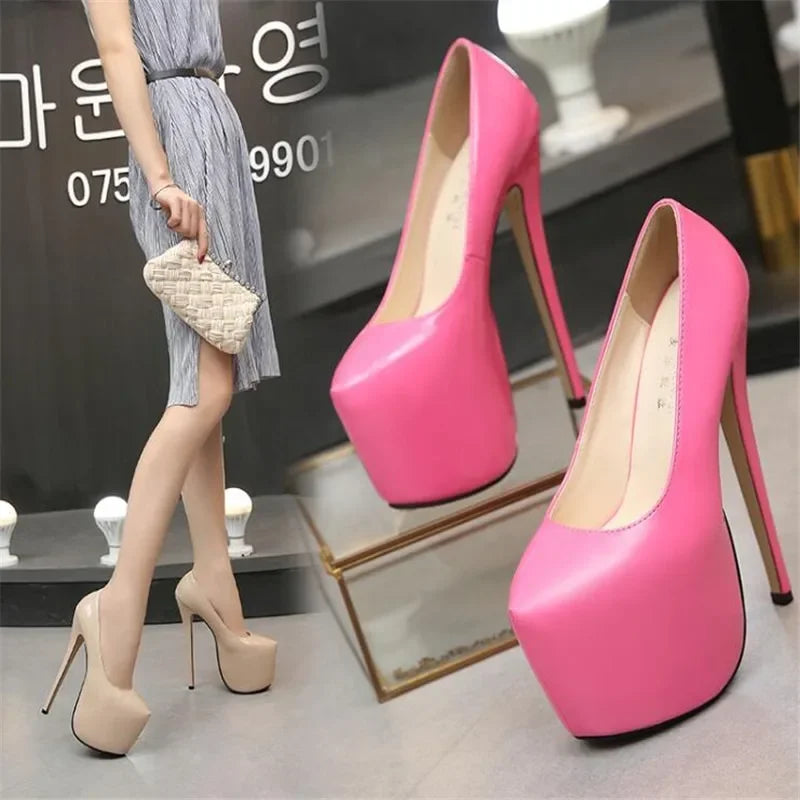 women Super High Heels 18cm shoes Concise 8CM platforms shoes