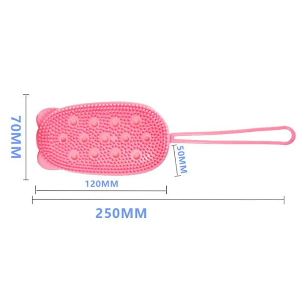 Silicone Body Scrubber Shower Exfoliating Scrub Sponge Bubble Bath Brush Massager Skin Cleaner