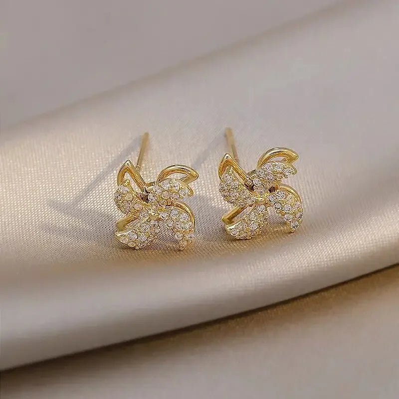 Creativity Girl's Gold Color Stud Earrings For Woman