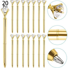 20Pcs Diamond Ballpoint Pens Gold Large Crystal Pens