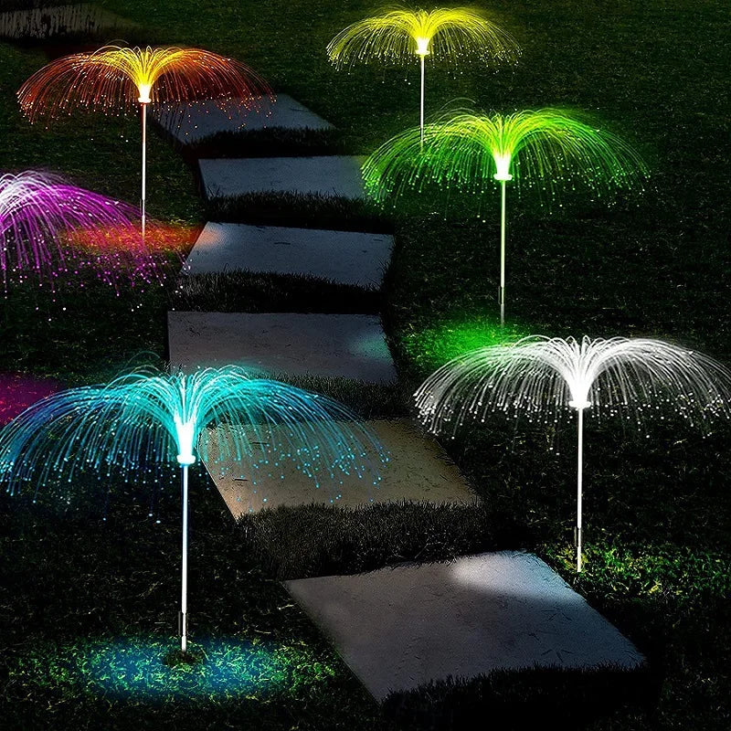 AlliLit 1~6PCs Solar LED Outdoor Garden Lights Jellyfish Decoration