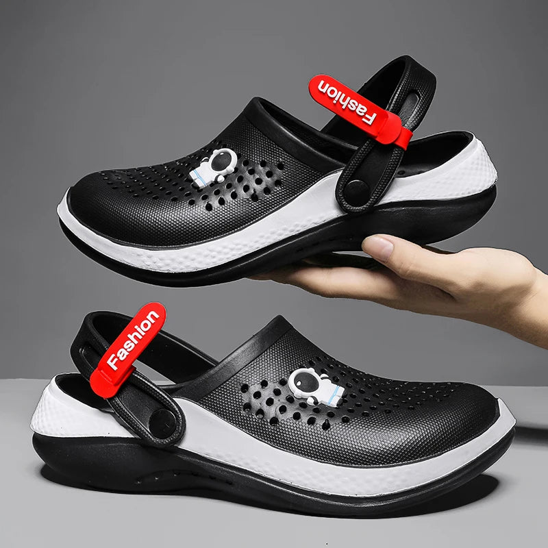 Sandals For Men Black White Breathable Home Slippers Outdoor Fashion Garden Shoes Clogs