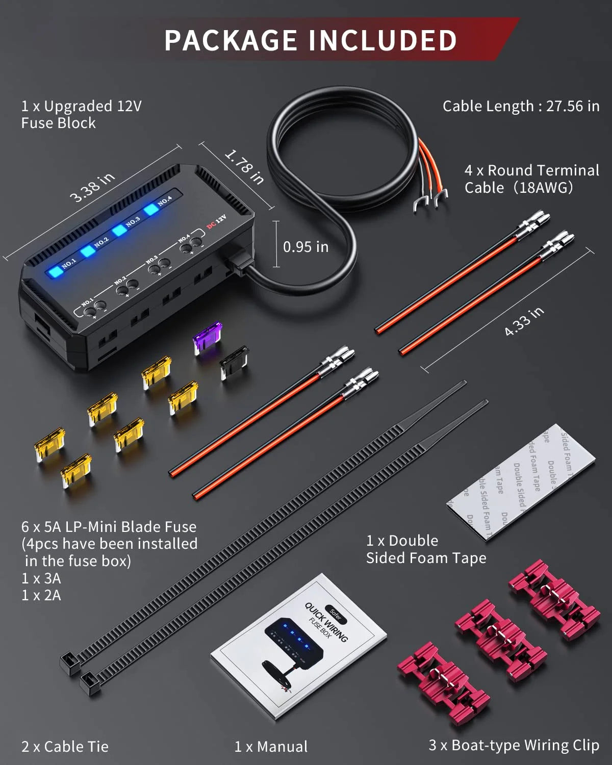 Automotive Moto Block Fuse LED Indicator