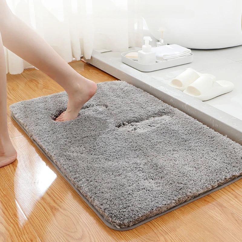 Bath Mat Bathroom Antiskid Foot Mat Plush Thick Absorbent Bahroom Carpet Bath Rug