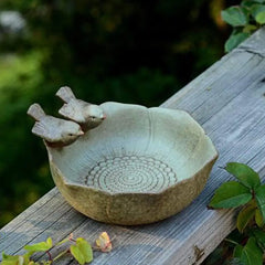 Ceramic Birdbath Bowl Bird Feeder Food Holder Container Bird Feeding Tray