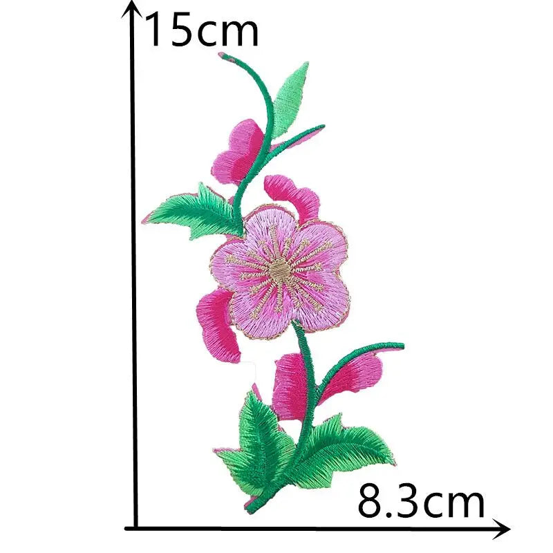 New product rose flower colorful clothing patch badge embroidery DIY women's craft