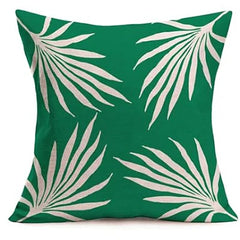 summer green plant theme farmhouse decoration pillowcase square linen cushion cover